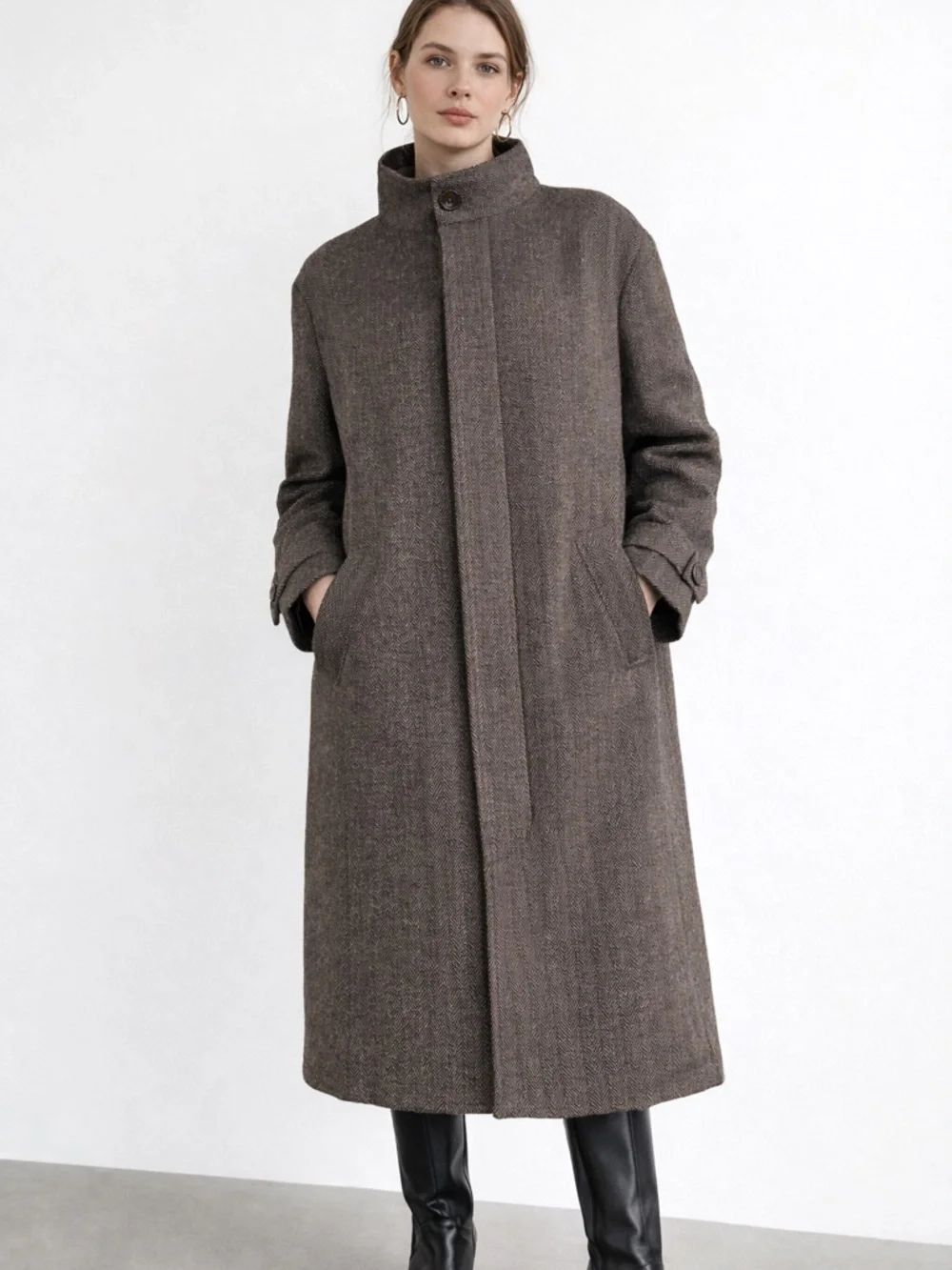 Bernardo Textured Brown Long Trench Coat Sz XXL NWT